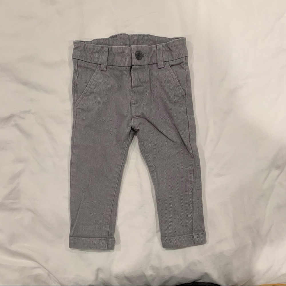 Boboli Baby Grey Chevron Dress Pant - 12 months